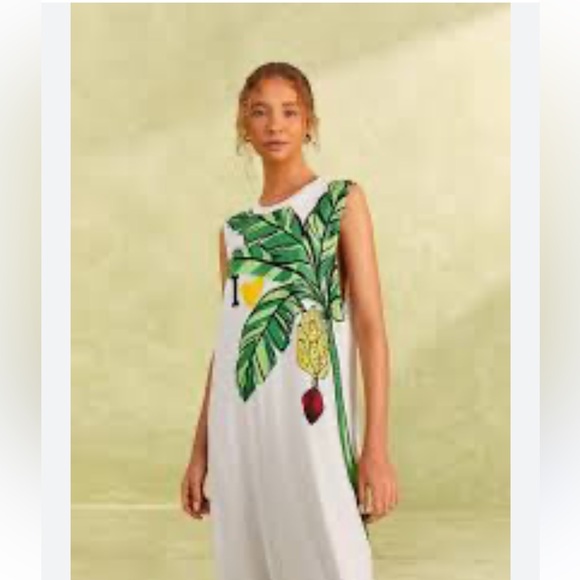 NWT retail $168 size S FARM RIO “I Heart Bananas” organic cotton Jumpsuit. - Picture 2 of 6